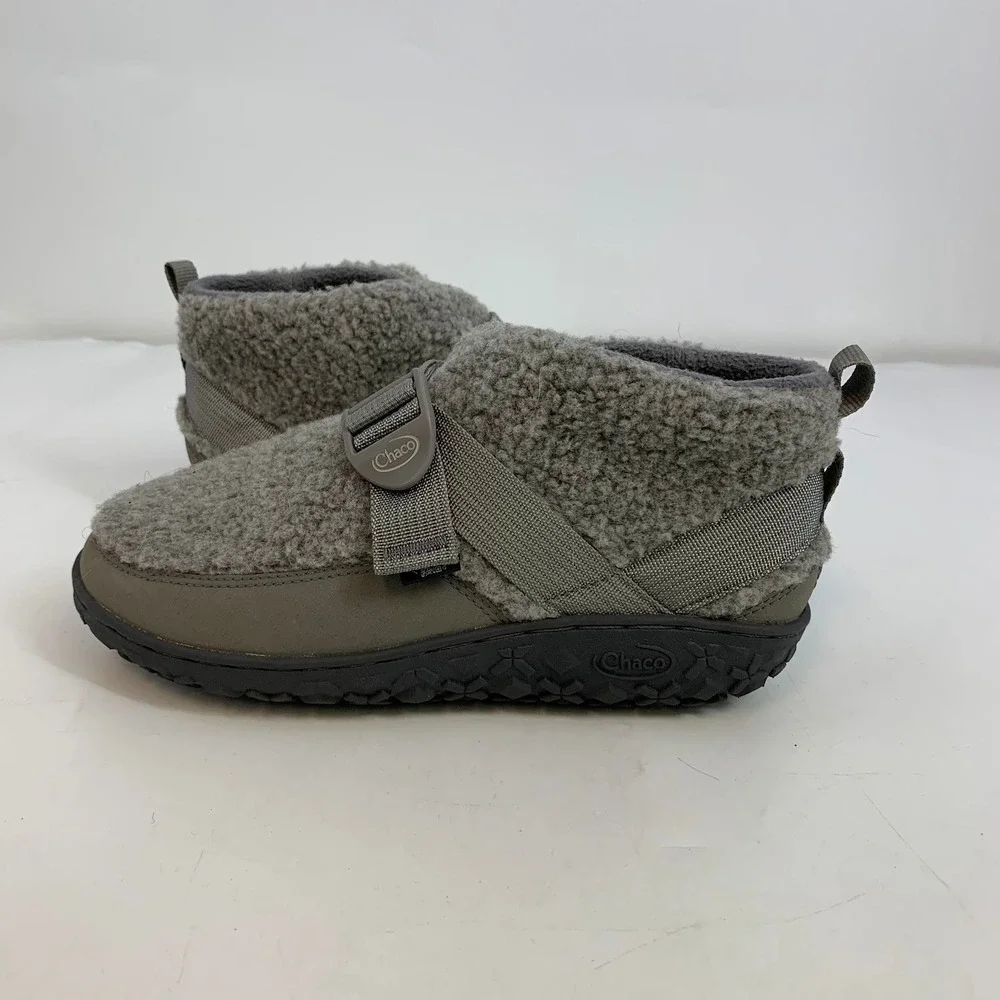 Chaco Revel Chelsea Cozy Gray Fleece Adjustable‎ Strap Ankle Boots Shoes